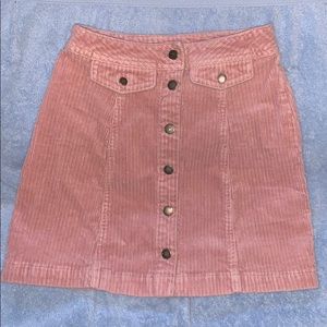 Pink button up corduroy skirt by Divided